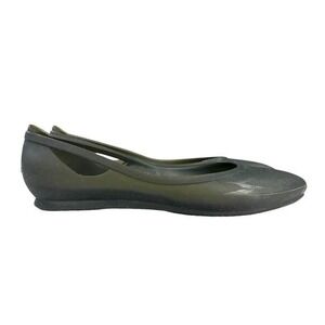 CROCS Rio Pointed Toe Slip On Flat Greenish‎ Grey Sandals Womens Size 7